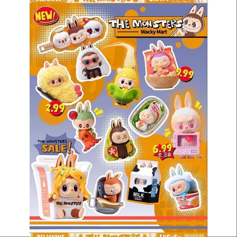 Labubu The Monsters Wacky Mart Serie Ganzes Set Brandneu mit Kunststoff Labubu The Monsters Wacky Mart Serie Ganzes Set Brandneu mit Kunststoff